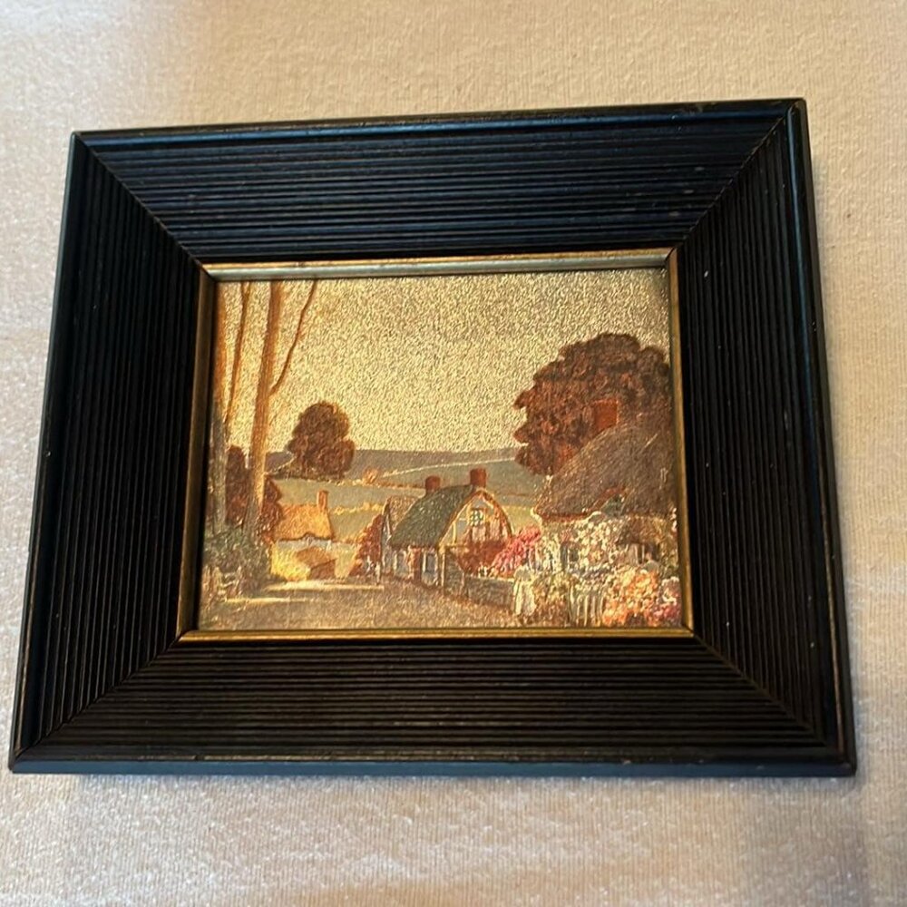 Vintage Framed‎ Foil Art Wall Decor MCM Hollywood Regent